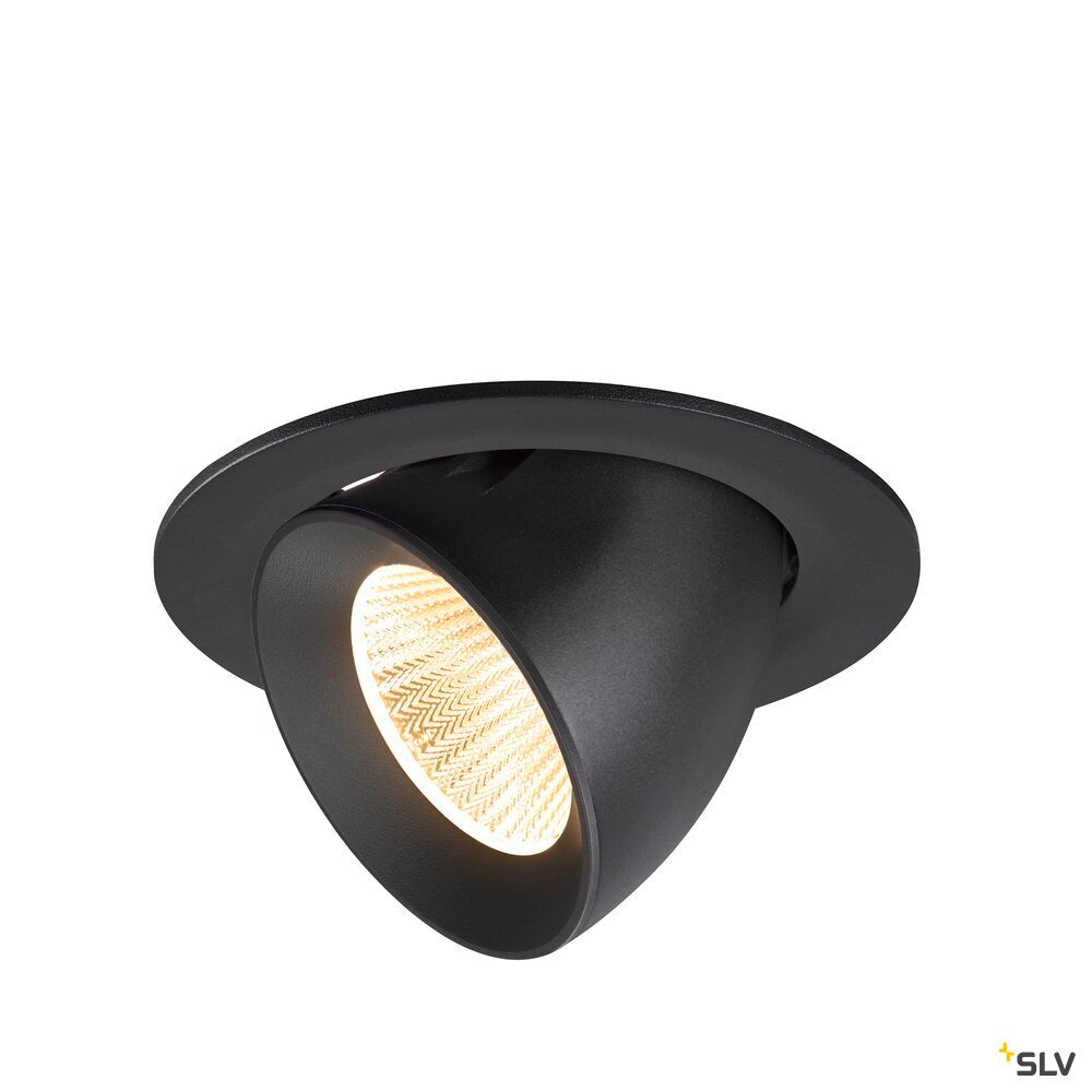 SLV NUMINOS® GIMBLE L, Recessed ceiling light, 3000 K, 40°, IP20, round, black 1009724