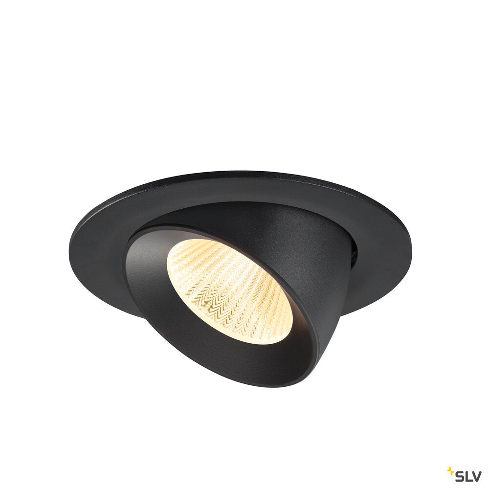 SLV NUMINOS® GIMBLE L, Recessed ceiling light, 3000 K, 40°, IP20, round, black 1009724