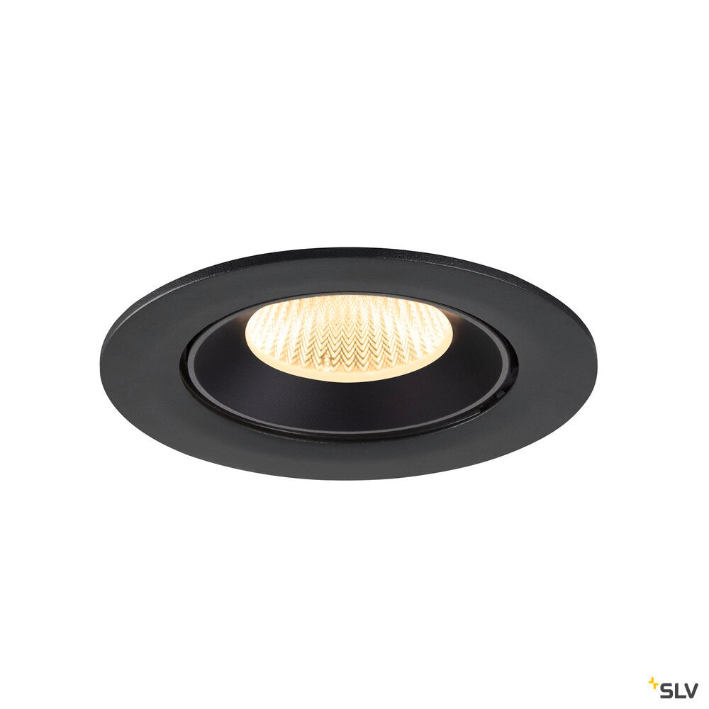 SLV NUMINOS® GIMBLE L, Recessed ceiling light, 3000 K, 40°, IP20, round, black 1009724