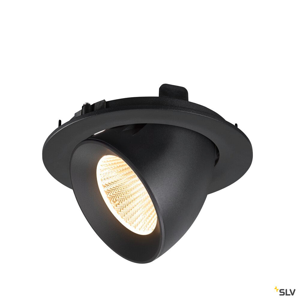 SLV NUMINOS® GIMBLE L, Recessed ceiling light, 3000 K, 40°, IP20, round, black 1009724
