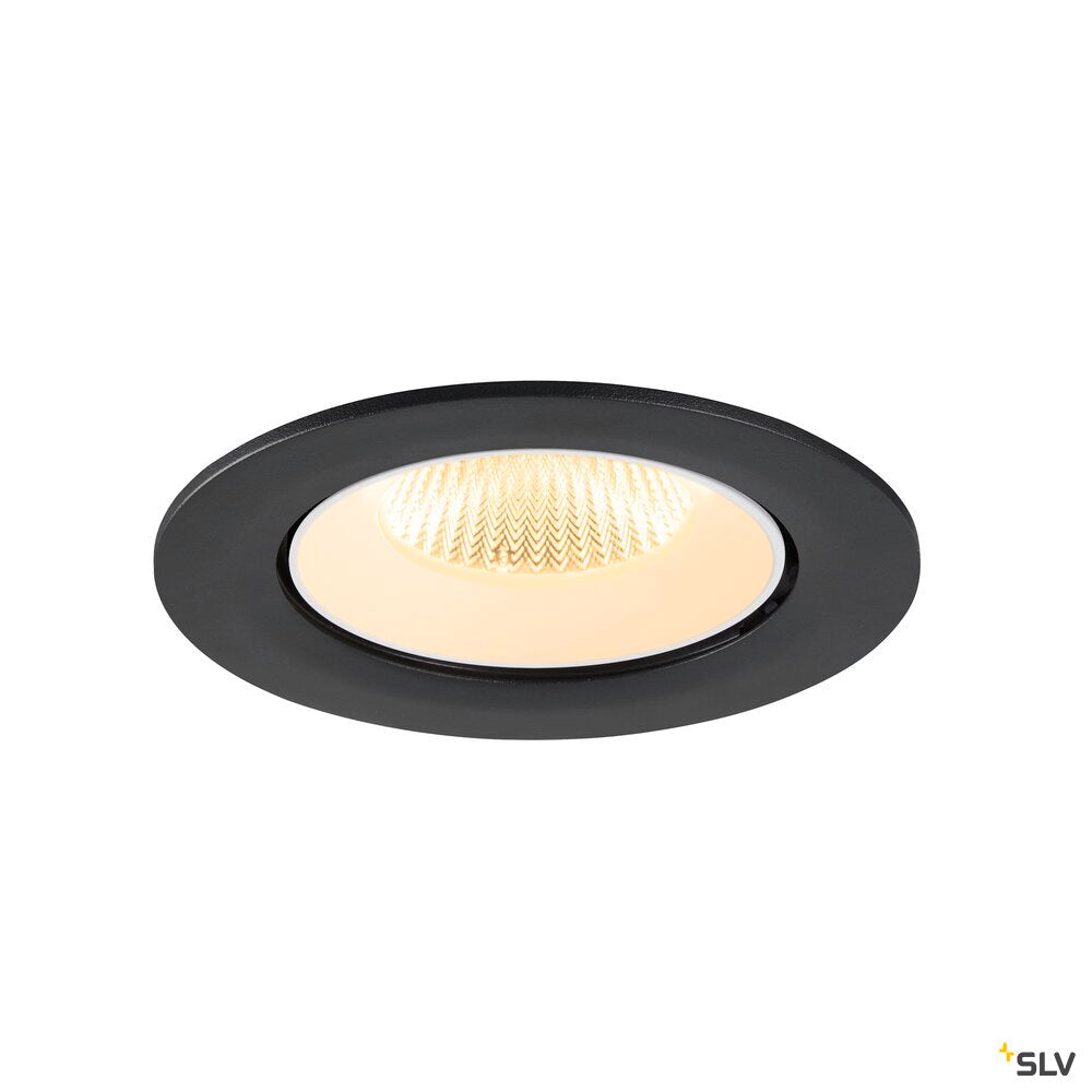 SLV NUMINOS® GIMBLE L, Recessed ceiling light, 3000 K, 40°, IP20, round, black / white 1009725