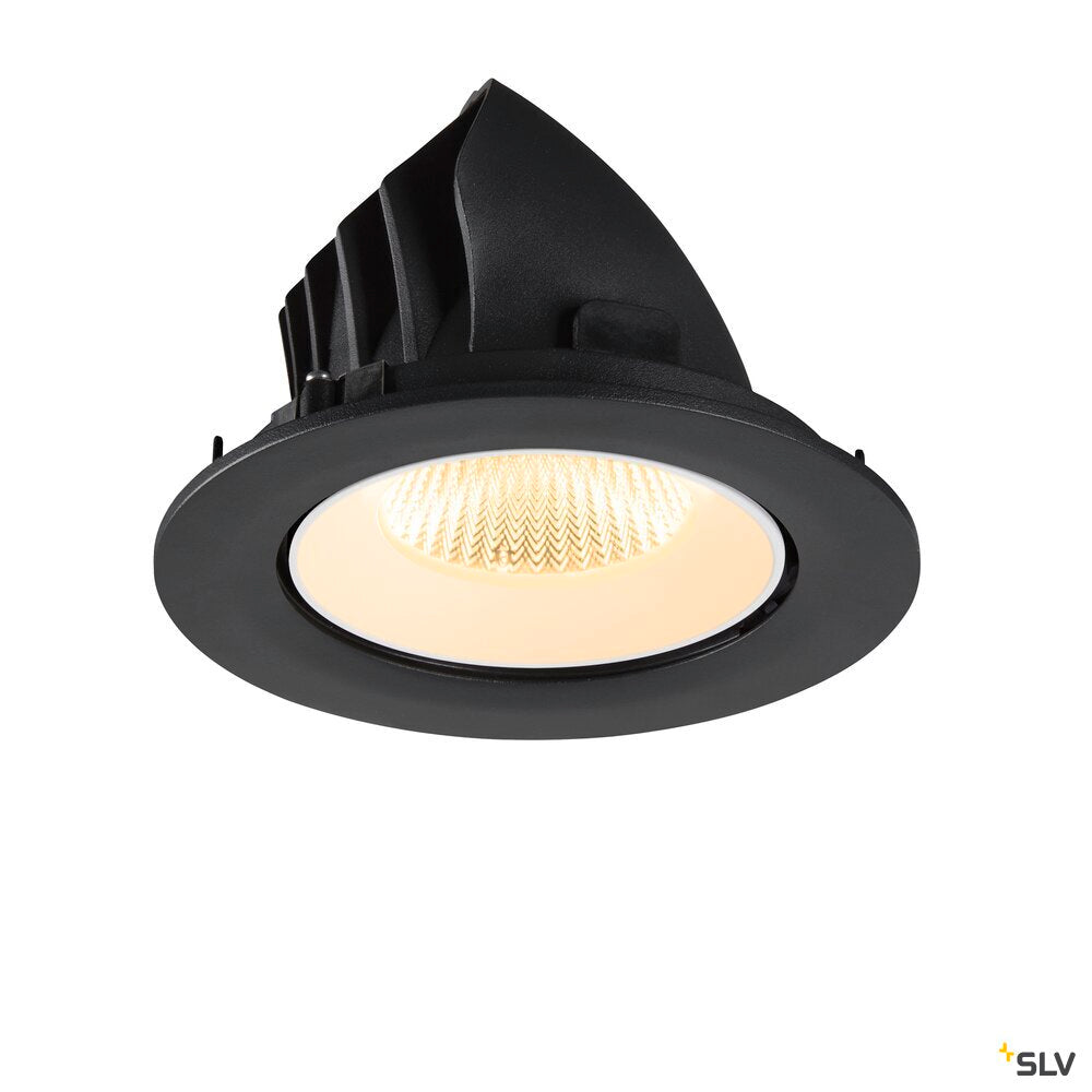 SLV NUMINOS® GIMBLE L, Recessed ceiling light, 3000 K, 40°, IP20, round, black / white 1009725