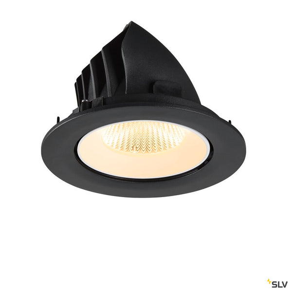 SLV NUMINOS® GIMBLE L, Recessed ceiling light, 3000 K, 40°, IP20, round, black / white 1009725