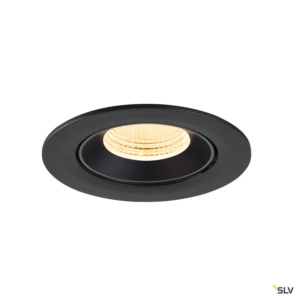 SLV NUMINOS® GIMBLE L, Recessed ceiling light, 3000 K, 55°, IP20, round, black 1009727