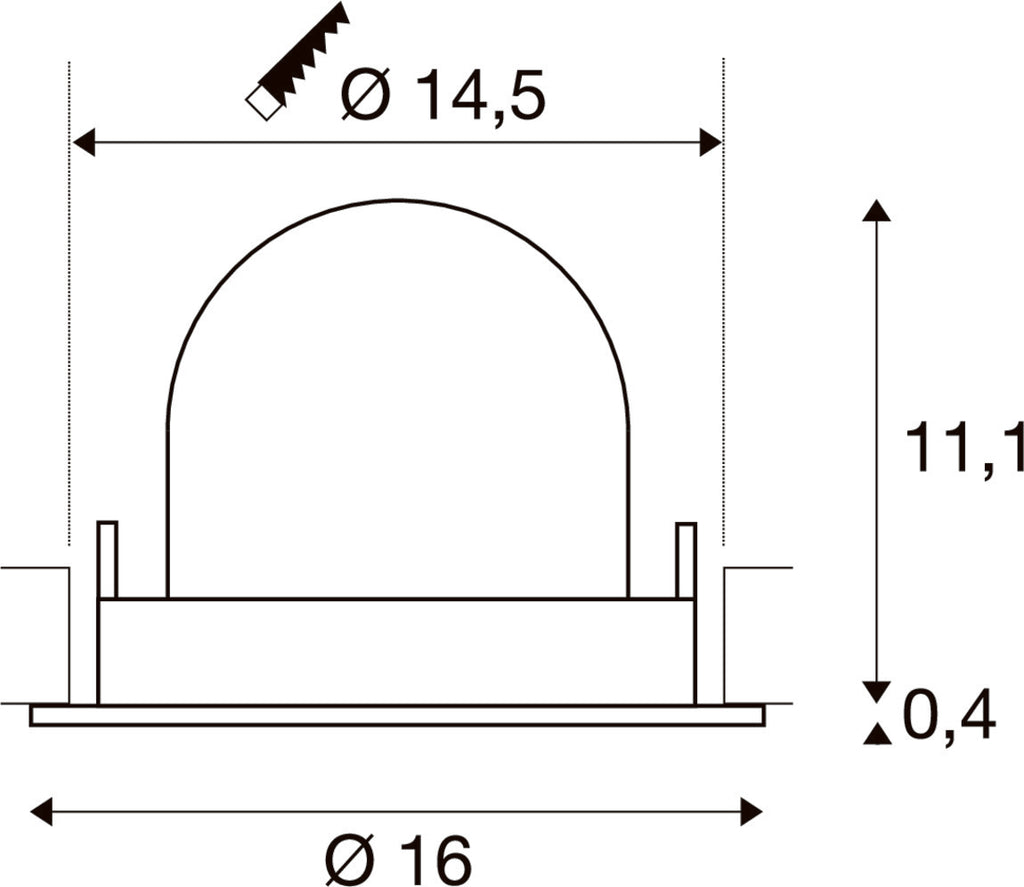 SLV NUMINOS® GIMBLE L, Recessed ceiling light, 3000 K, 55°, IP20, round, black 1009727