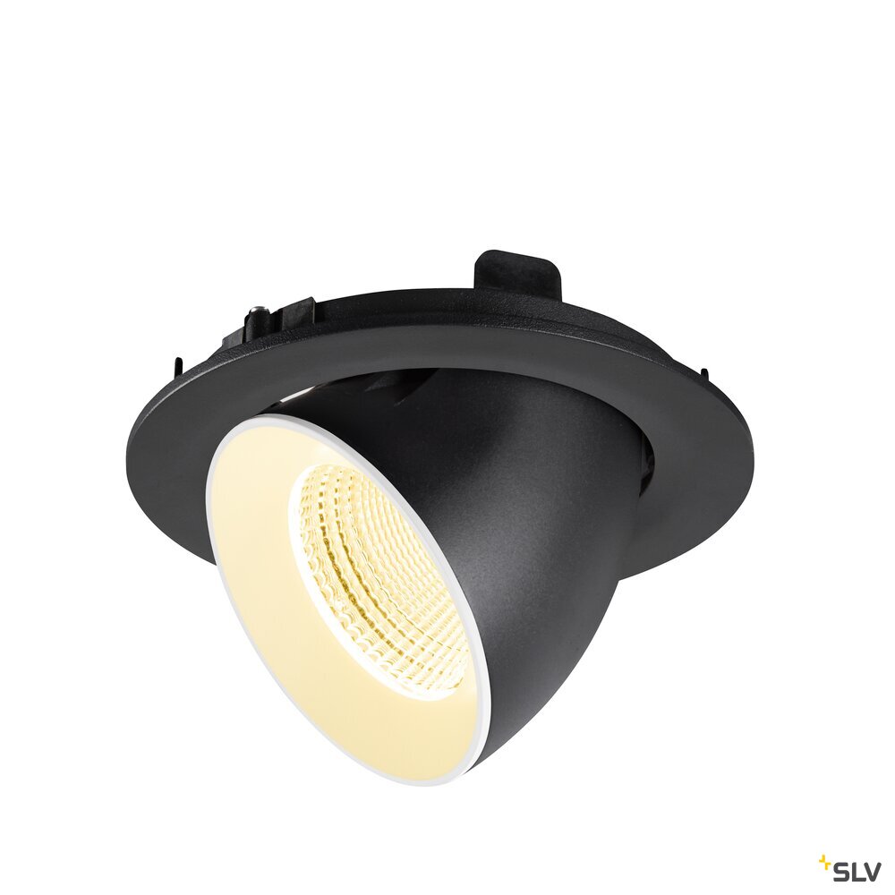 SLV NUMINOS® GIMBLE L, Recessed ceiling light, 3000 K, 55°, IP20, round, black / white 1009728