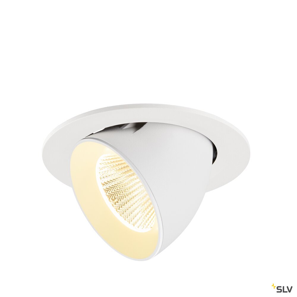 SLV NUMINOS® GIMBLE L, Recessed ceiling light, 3000 K, 40°, IP20, round, white 1009734