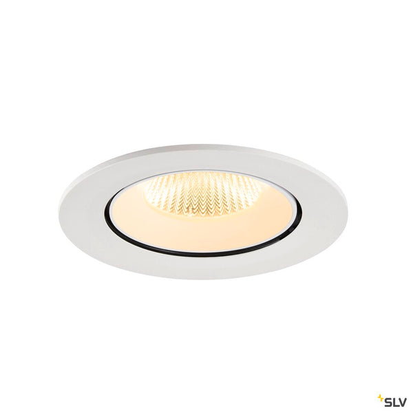 SLV NUMINOS® GIMBLE L, Recessed ceiling light, 3000 K, 40°, IP20, round, white 1009734