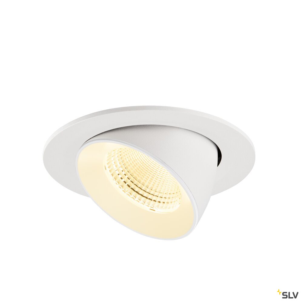 SLV NUMINOS® GIMBLE L, Recessed ceiling light, 3000 K, 55°, IP20, round, white 1009737