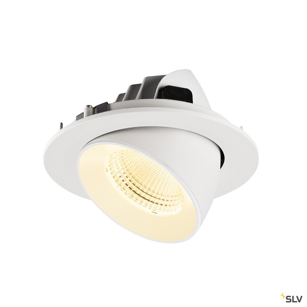 SLV NUMINOS® GIMBLE L, Recessed ceiling light, 3000 K, 55°, IP20, round, white 1009737