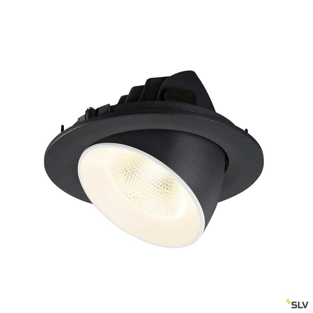 SLV NUMINOS® GIMBLE L, Recessed ceiling light, 4000 K, 20°, IP20, round, black / white 1009740