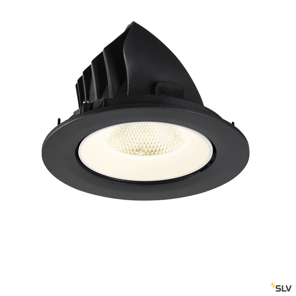 SLV NUMINOS® GIMBLE L, Recessed ceiling light, 4000 K, 20°, IP20, round, black / white 1009740