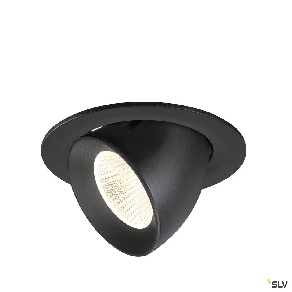 SLV NUMINOS® GIMBLE L, Recessed ceiling light, 4000 K, 40°, IP20, round, black 1009742