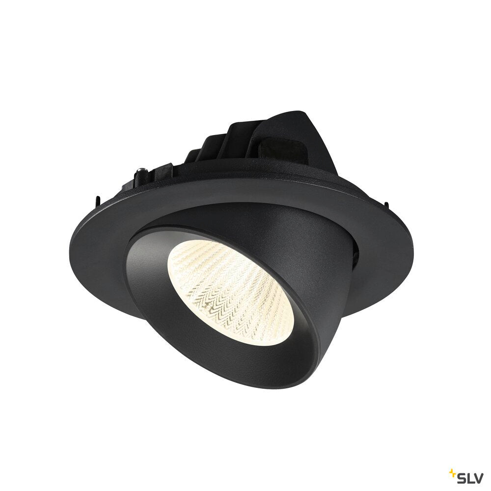 SLV NUMINOS® GIMBLE L, Recessed ceiling light, 4000 K, 40°, IP20, round, black 1009742