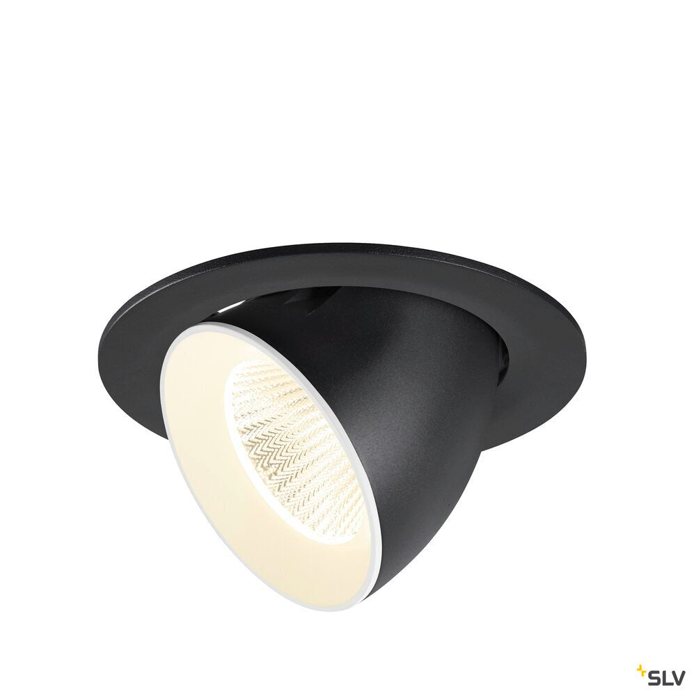 SLV NUMINOS® GIMBLE L, Recessed ceiling light, 4000 K, 40°, IP20, round, black / white 1009743