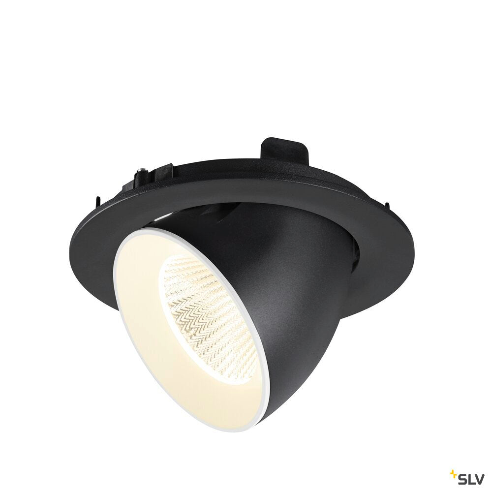 SLV NUMINOS® GIMBLE L, Recessed ceiling light, 4000 K, 40°, IP20, round, black / white 1009743