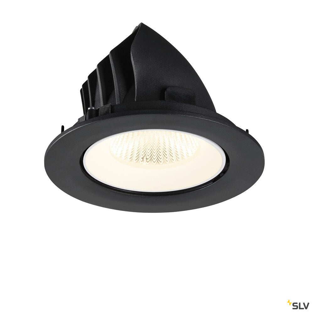 SLV NUMINOS® GIMBLE L, Recessed ceiling light, 4000 K, 40°, IP20, round, black / white 1009743