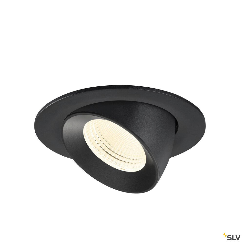 SLV NUMINOS® GIMBLE L, Recessed ceiling light, 4000 K, 55°, IP20, round, black 1009745