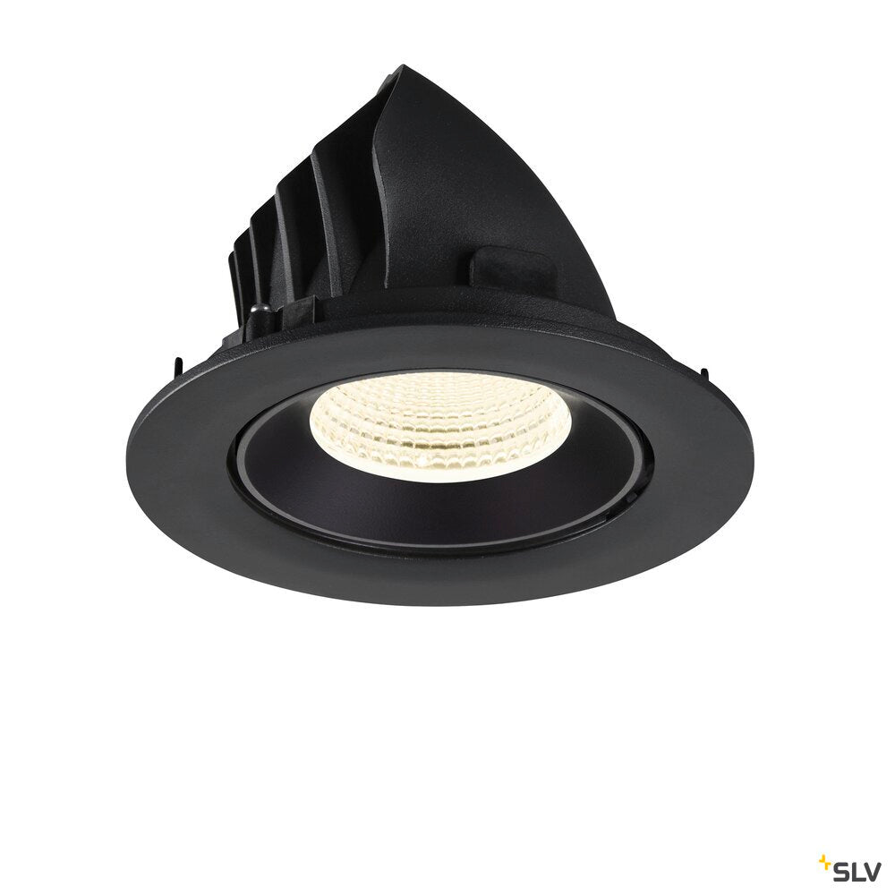 SLV NUMINOS® GIMBLE L, Recessed ceiling light, 4000 K, 55°, IP20, round, black 1009745