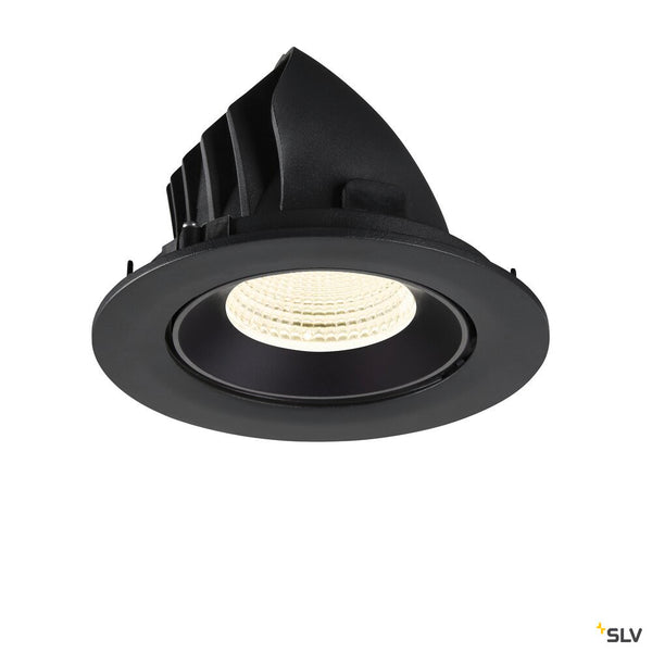 SLV NUMINOS® GIMBLE L, Recessed ceiling light, 4000 K, 55°, IP20, round, black 1009745
