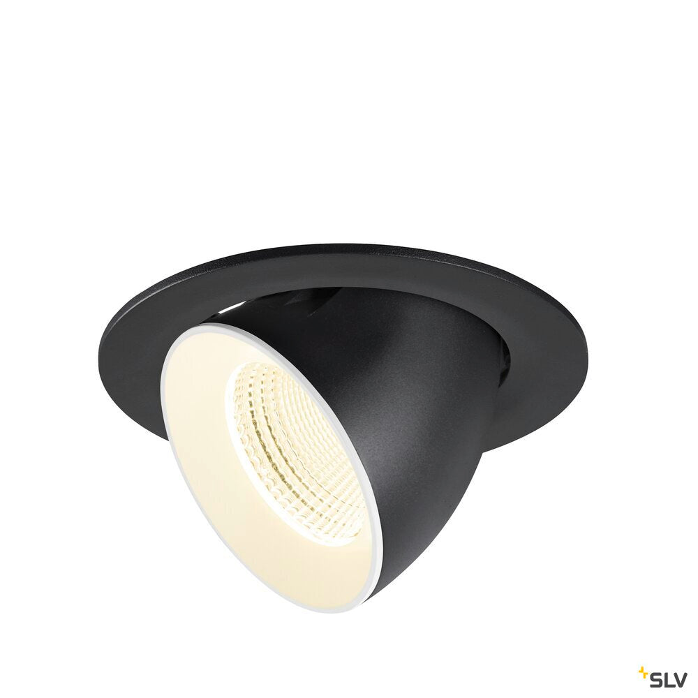 SLV NUMINOS® GIMBLE L, Recessed ceiling light, 4000 K, 55°, IP20, round, black / white 1009746