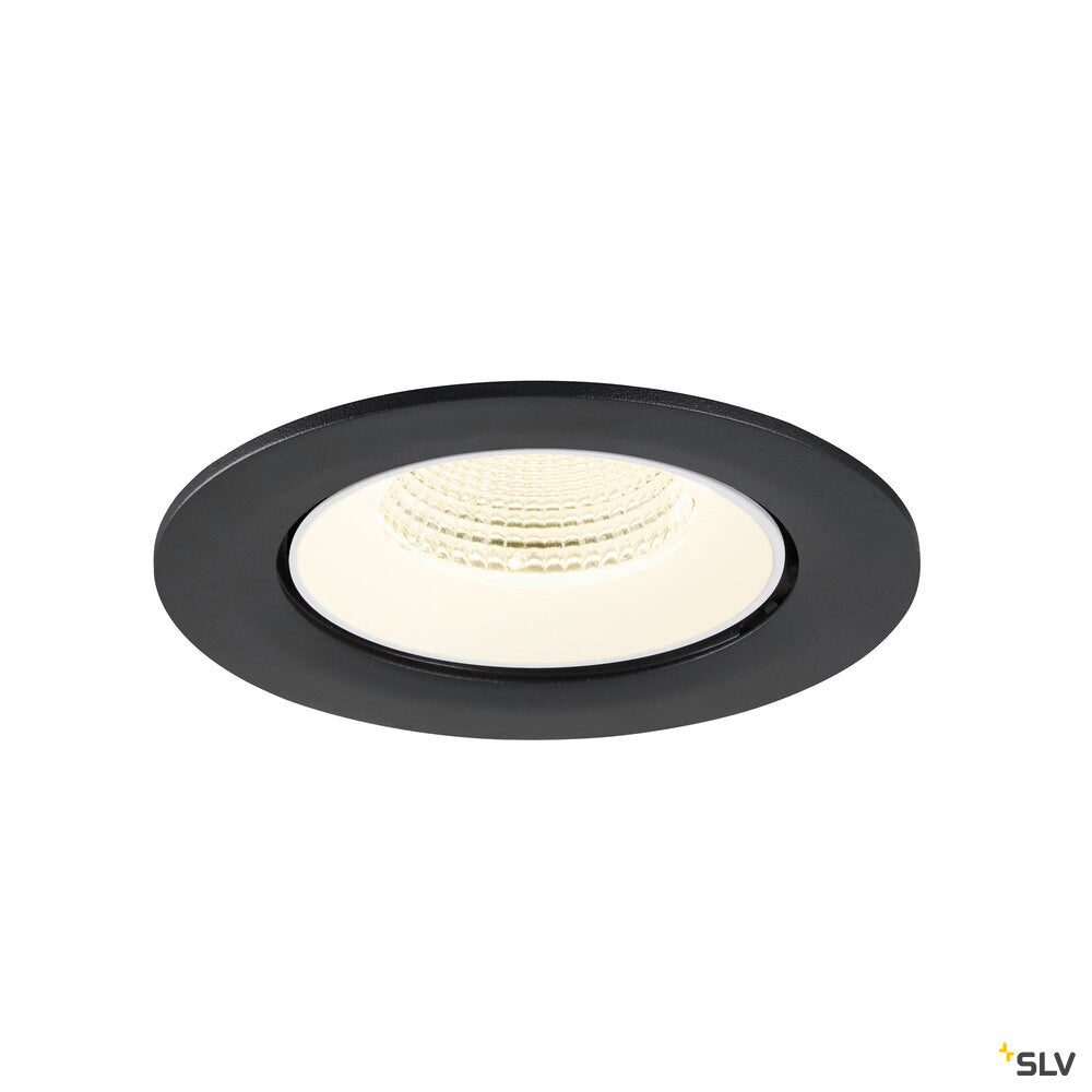 SLV NUMINOS® GIMBLE L, Recessed ceiling light, 4000 K, 55°, IP20, round, black / white 1009746