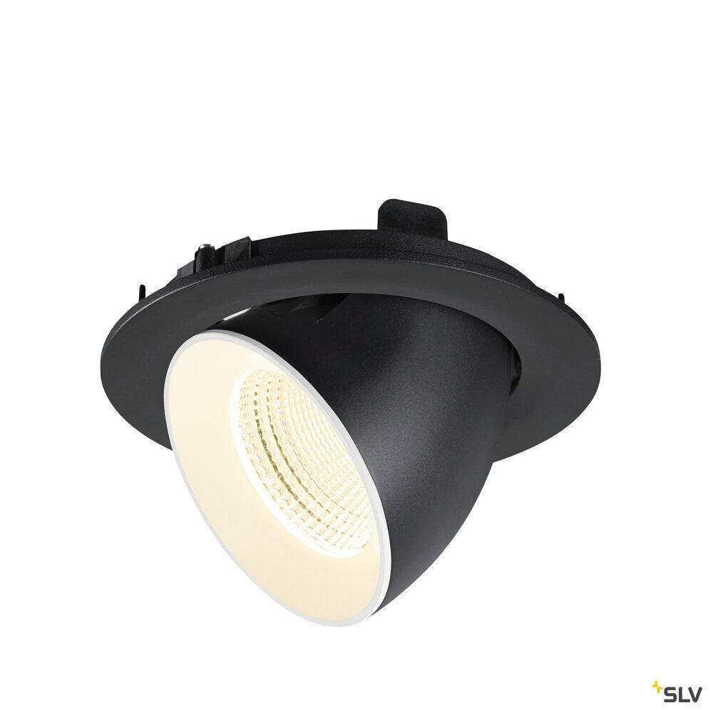 SLV NUMINOS® GIMBLE L, Recessed ceiling light, 4000 K, 55°, IP20, round, black / white 1009746
