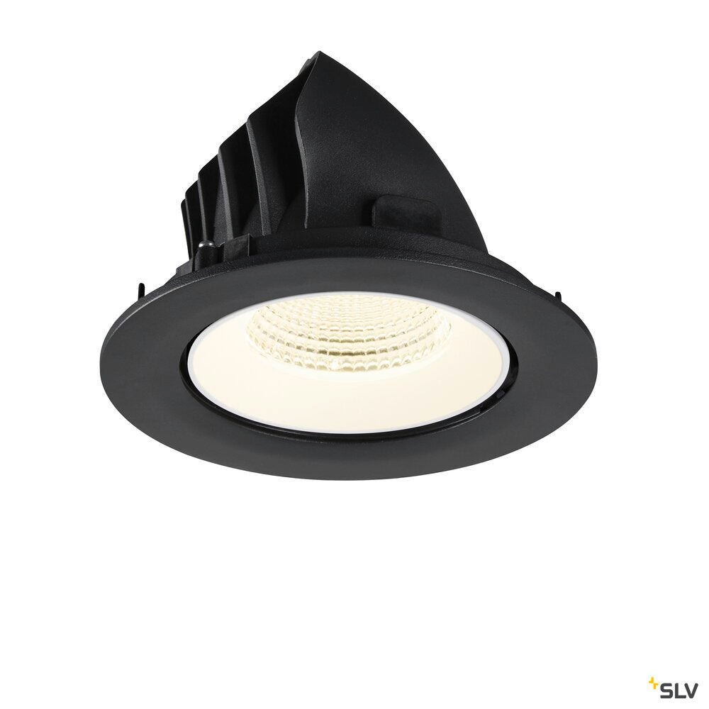 SLV NUMINOS® GIMBLE L, Recessed ceiling light, 4000 K, 55°, IP20, round, black / white 1009746