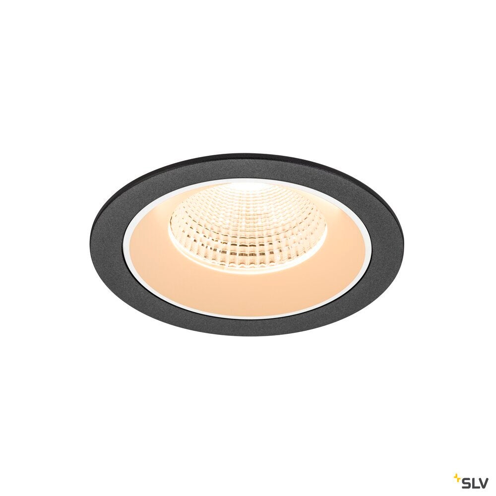 SLV NUMINOS® L, Recessed ceiling light, 2700 K, 55°, IP20, round, black / white 1009763