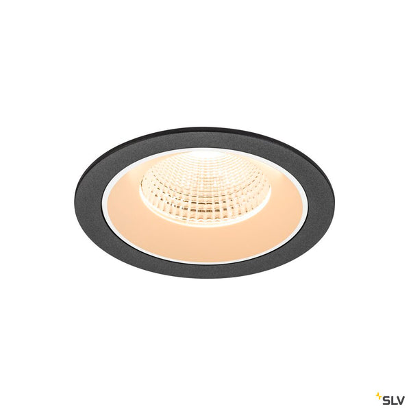 SLV NUMINOS® L, Recessed ceiling light, 2700 K, 55°, IP20, round, black / white 1009763