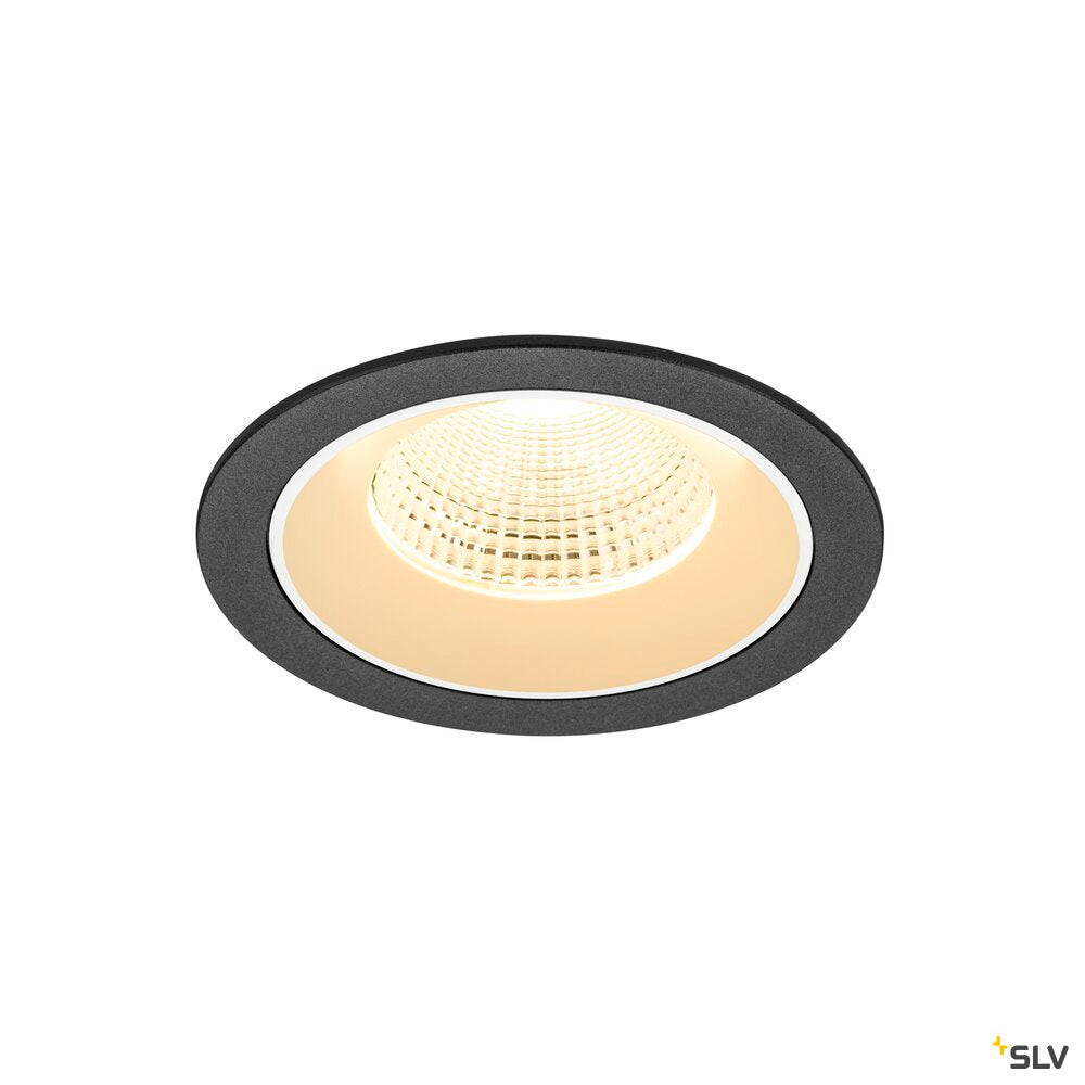 SLV NUMINOS® L, Recessed ceiling light, 3000 K, 55°, IP20, round, black / white 1009781