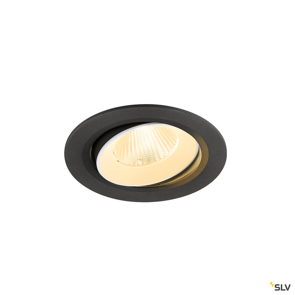 SLV NUMINOS® MOVE L, Recessed ceiling light, 3000 K, 40°, IP20, round, black / white 1009832
