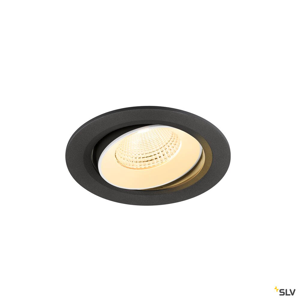 SLV NUMINOS® MOVE L, Recessed ceiling light, 3000 K, 55°, IP20, round, black / white 1009835