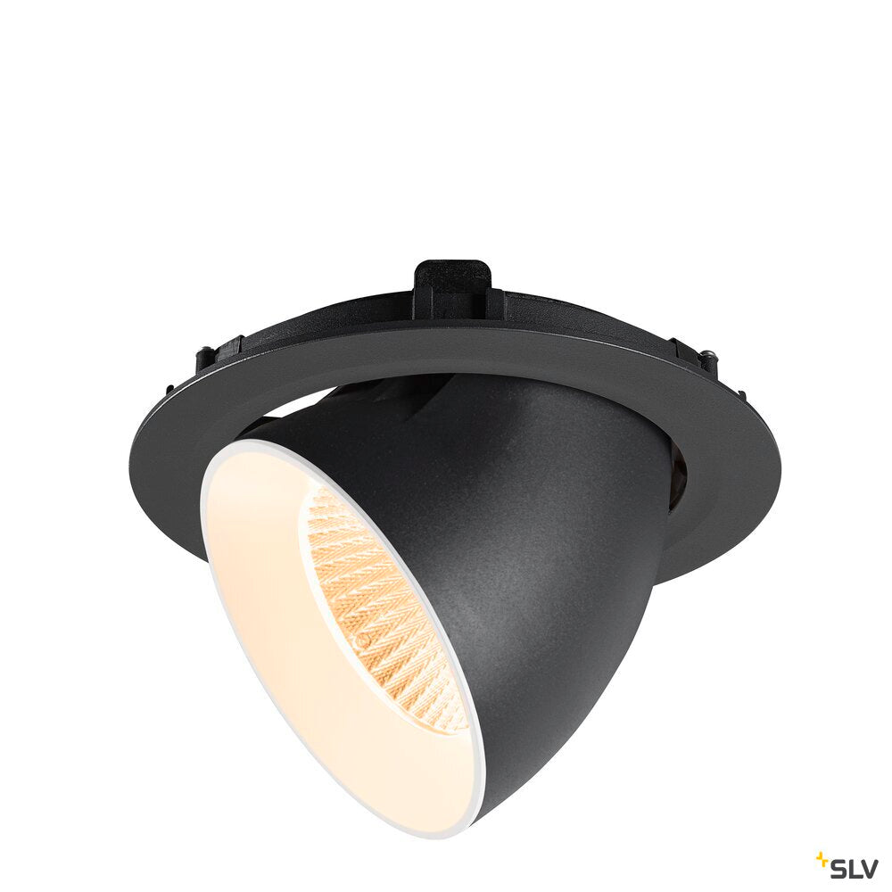 SLV NUMINOS® GIMBLE XL, Recessed ceiling light, 2700 K, 40°, black / white 1009868