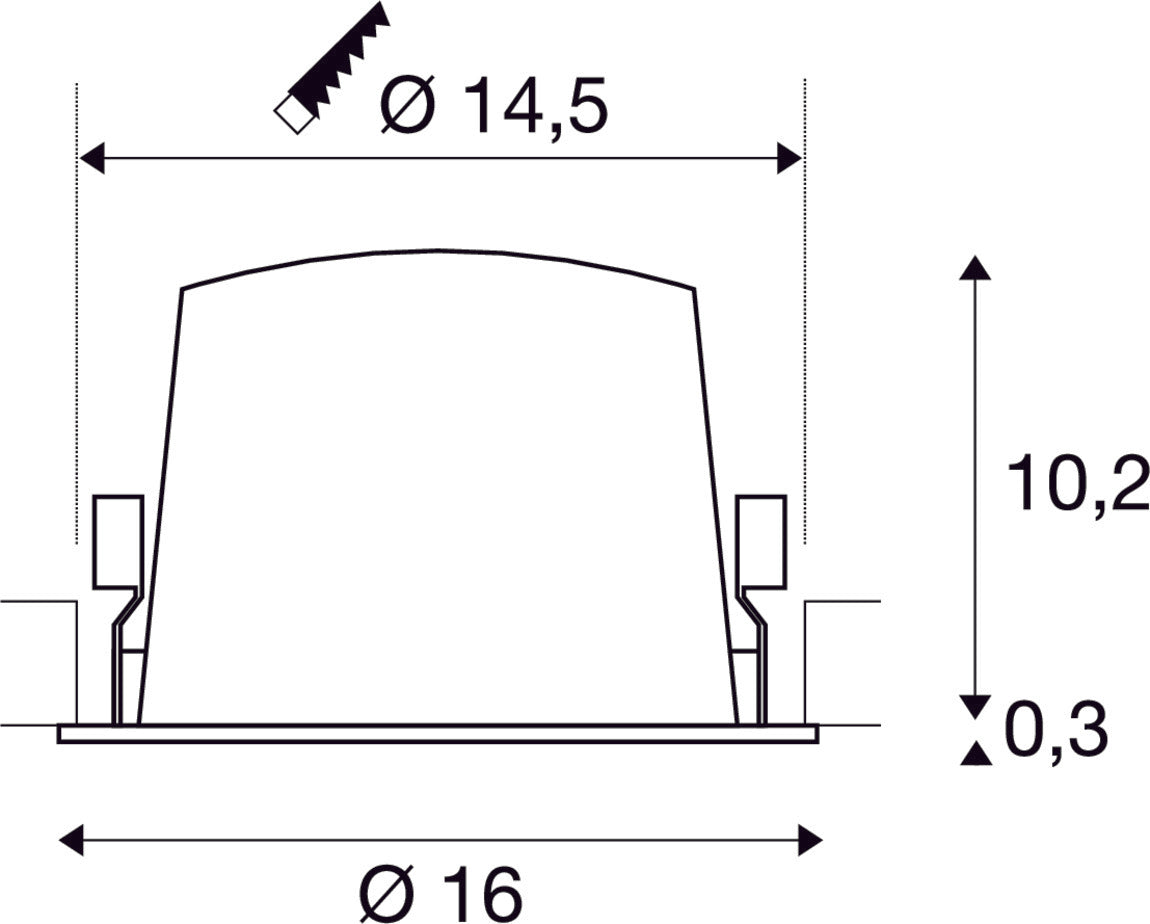 NUMINOS® XL, Recessed ceiling light, 2700 K, 40°, IP20, round, black ...
