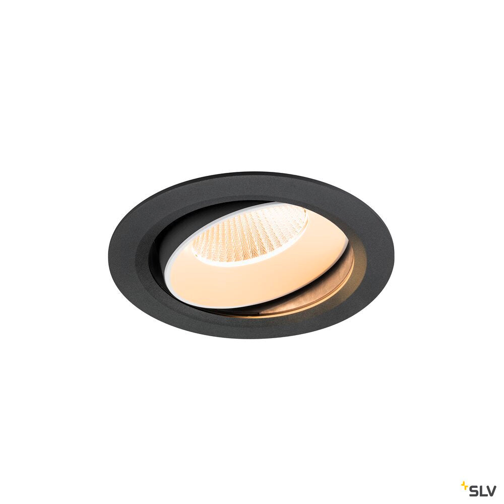 SLV NUMINOS® MOVE XL, Recessed ceiling light, 2700 K, 40°, IP20, round, black / white 1009976