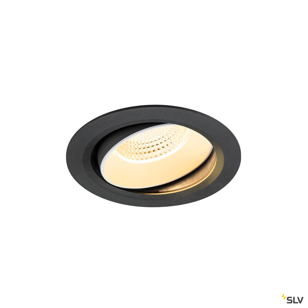 SLV NUMINOS® MOVE XL, Recessed ceiling light, 3000 K, 55°, IP20, round, black / white 1009997
