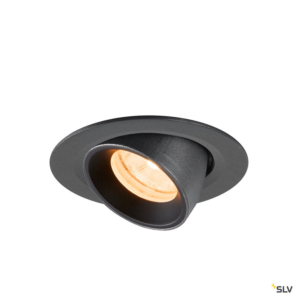 SLV NUMINOS® GIMBLE XS, Recessed ceiling light, 2700 K, 20°, IP20, round, black 1010026