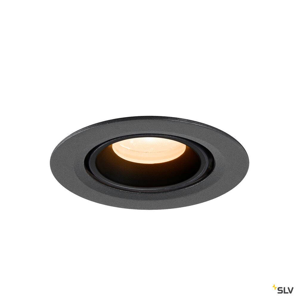 SLV NUMINOS® GIMBLE XS, Recessed ceiling light, 2700 K, 20°, IP20, round, black 1010026