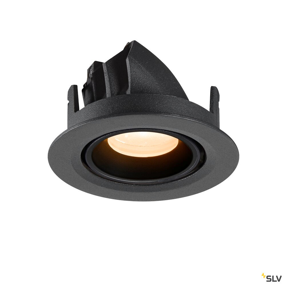 SLV NUMINOS® GIMBLE XS, Recessed ceiling light, 2700 K, 20°, IP20, round, black 1010026