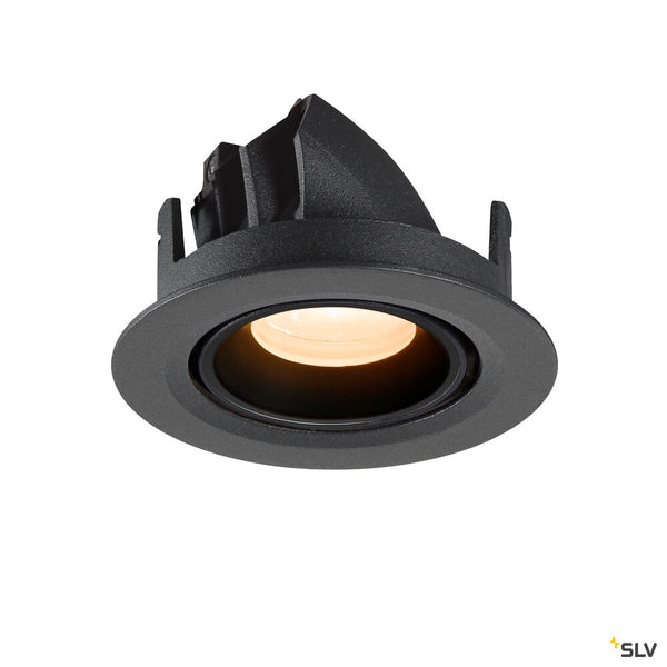 SLV NUMINOS® GIMBLE XS, Recessed ceiling light, 2700 K, 20°, IP20, round, black 1010026