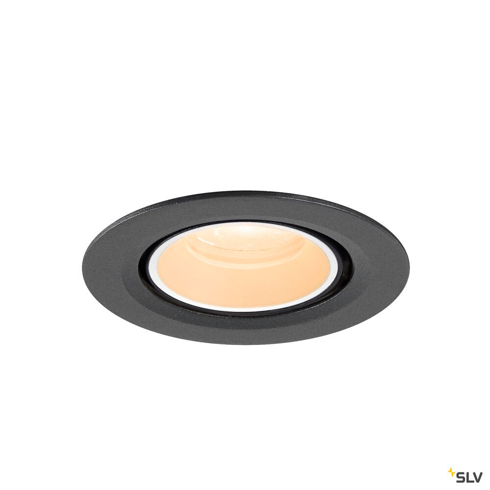 SLV NUMINOS® GIMBLE XS, Recessed ceiling light, 2700 K, 20°, IP20, round, black / white 1010027