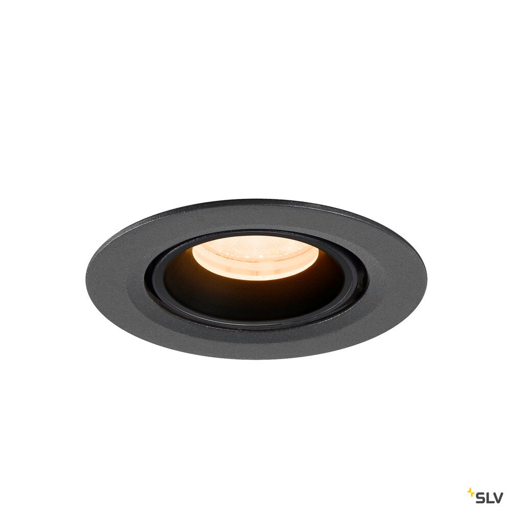 SLV NUMINOS® GIMBLE XS, Recessed ceiling light, 2700 K, 40°, IP20, round, black 1010029