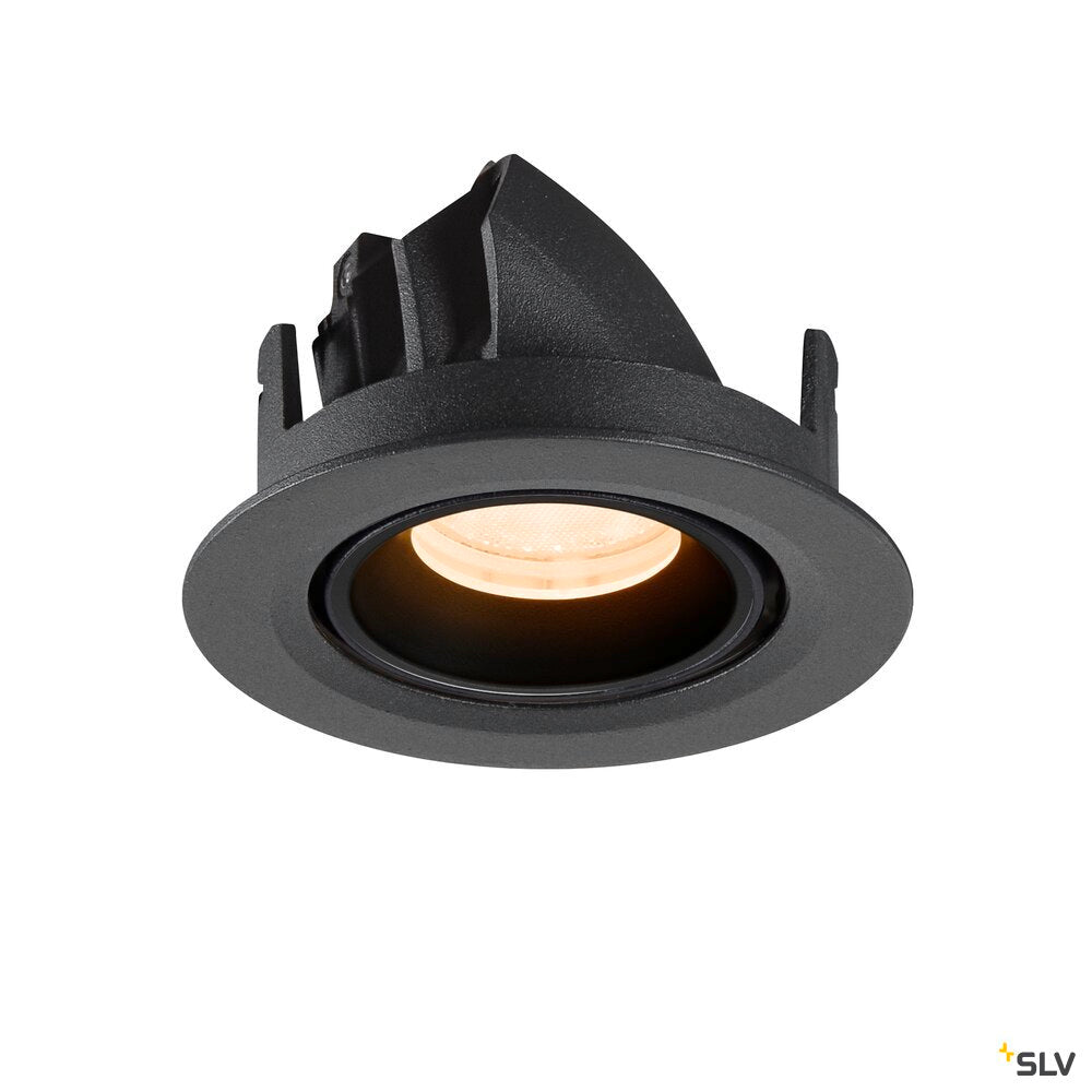 SLV NUMINOS® GIMBLE XS, Recessed ceiling light, 2700 K, 40°, IP20, round, black 1010029
