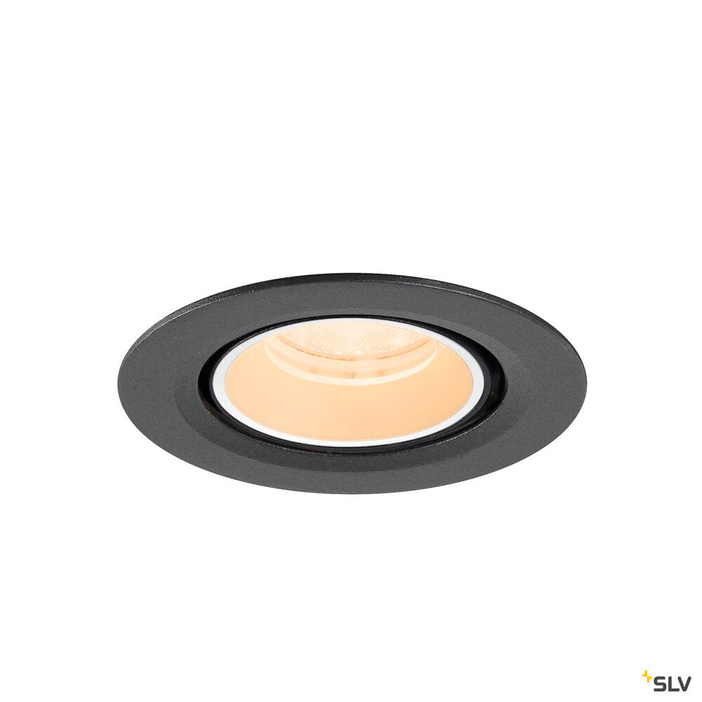 SLV NUMINOS® GIMBLE XS, Recessed ceiling light, 2700 K, 40°, IP20, round, black / white 1010030