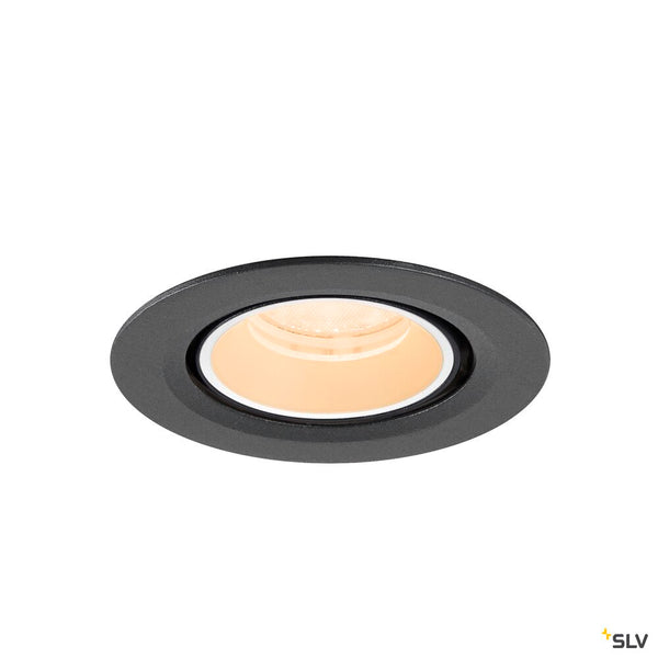 SLV NUMINOS® GIMBLE XS, Recessed ceiling light, 2700 K, 40°, IP20, round, black / white 1010030