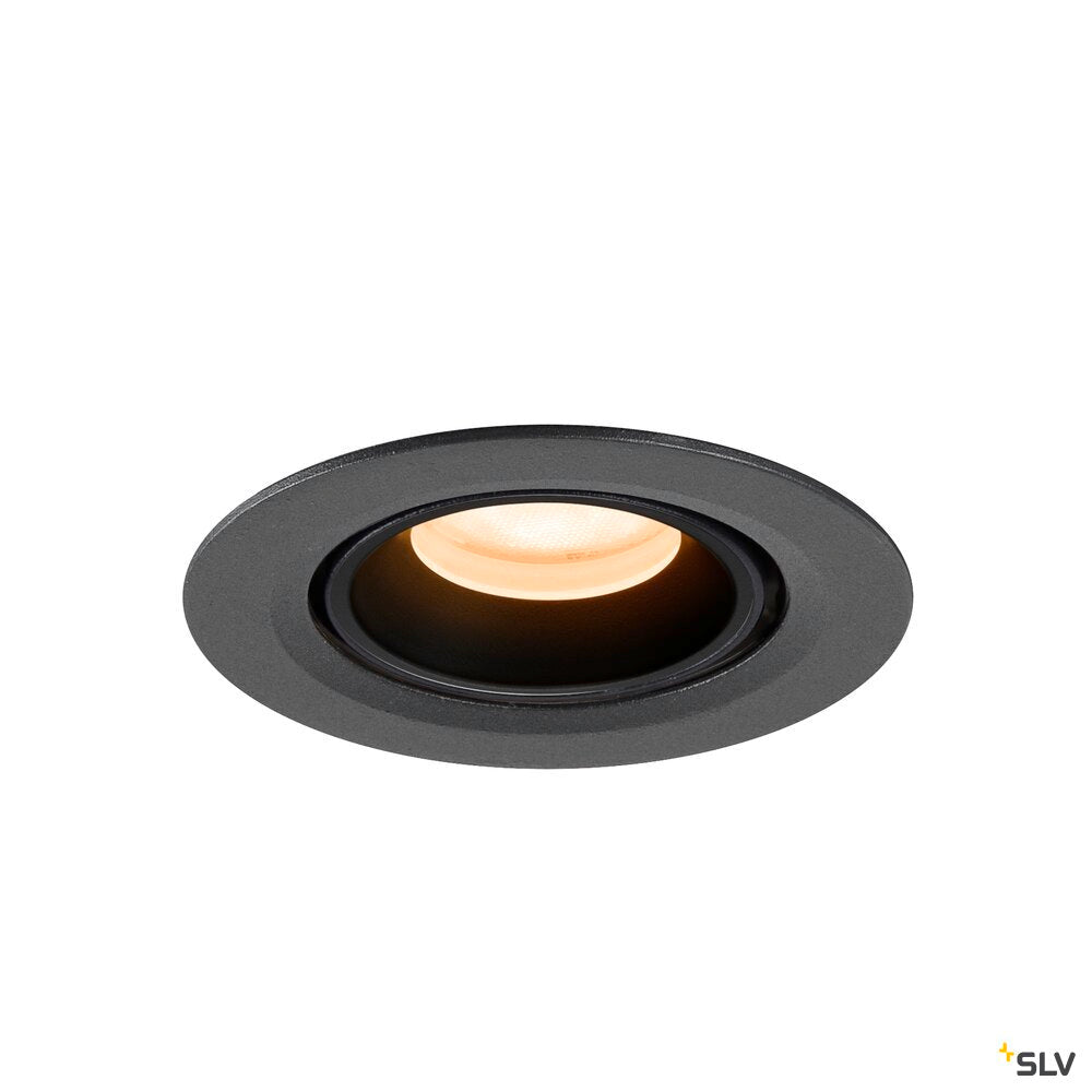 SLV NUMINOS® GIMBLE XS, Recessed ceiling light, 2700 K, 55°, IP20, round, black 1010032