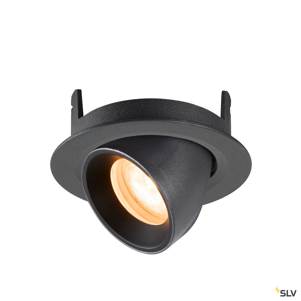 SLV NUMINOS® GIMBLE XS, Recessed ceiling light, 2700 K, 55°, IP20, round, black 1010032