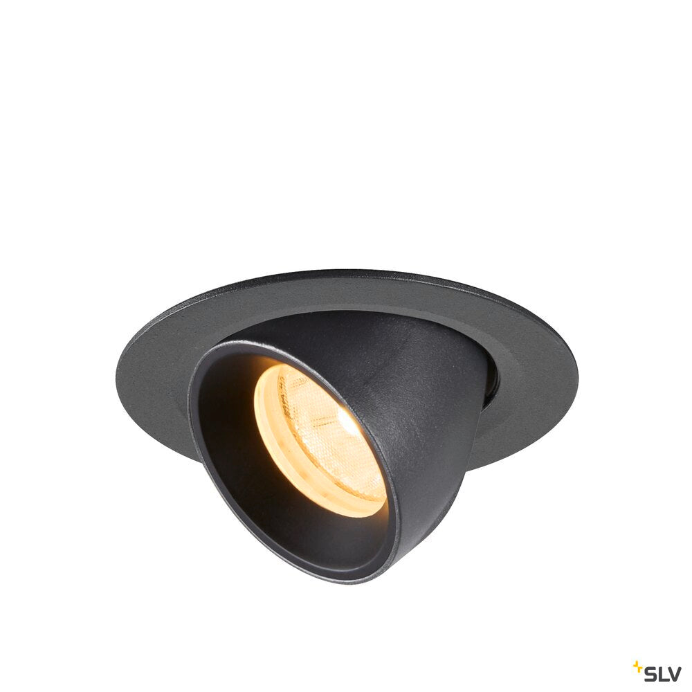 SLV NUMINOS® GIMBLE XS, Recessed ceiling light, 3000 K, 20°, IP20, round, black 1010044