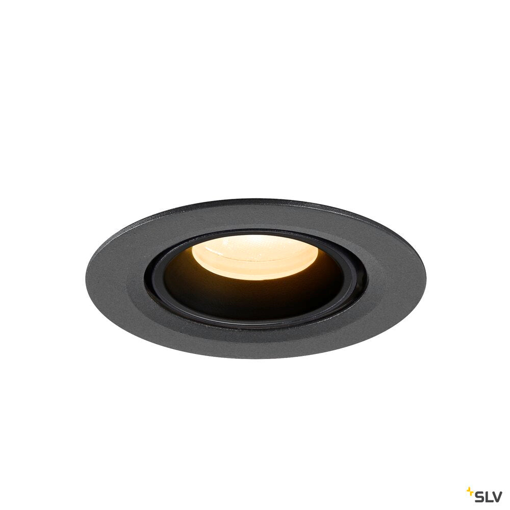 SLV NUMINOS® GIMBLE XS, Recessed ceiling light, 3000 K, 20°, IP20, round, black 1010044